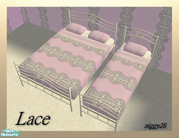 Sims 2 — Lace Bedding Set -  Pink by ziggy28 — No expansion pack required.