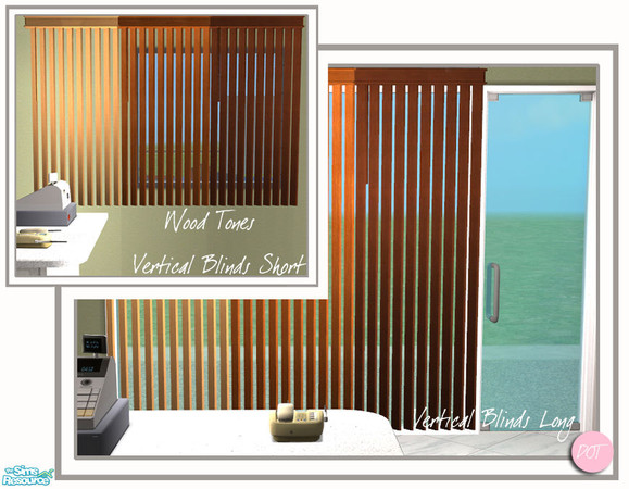 Sims 2 — Vertical Blinds Wood by DOT — Vertical Blinds Wood In-Game Wood Tones, Vertical Blinds Sectional LgtWood. Sims 2