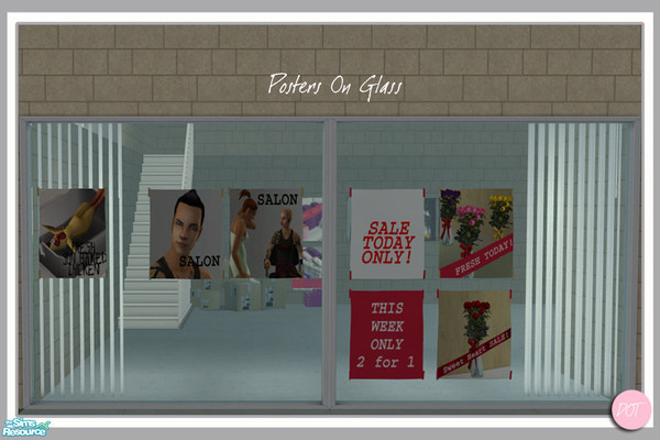 Sims 2 — Shop Posters by DOT — Shop Posters. Shop front signs or Posters On Glass Windows. Sims 2 by DOT of The Sims