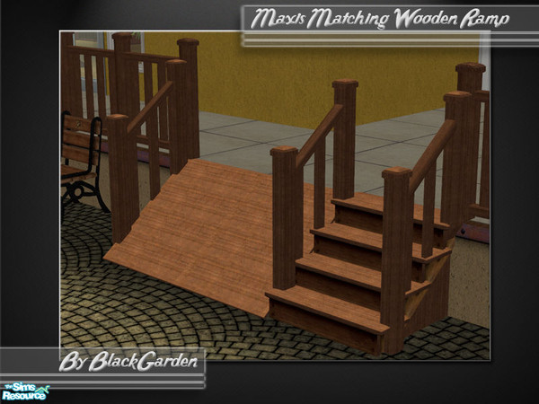 Sims 2 — Maxis Matching Wooden Ramp by BlackGarden — The Mayor of SimCity will be introducing accessibility laws starting