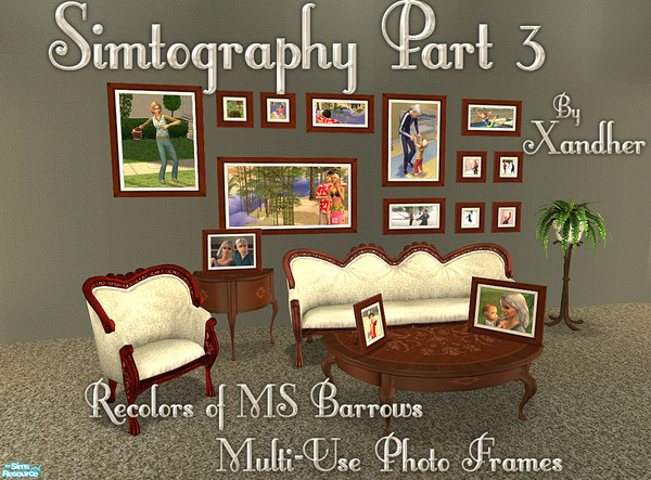 Sims 2 — Simtography Part 3 by Xandher — A large collection of recolors for MS Barrow\'s fantastic Multi-Use Photo Frames