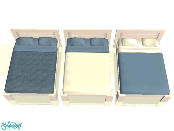 Sims 2 — Dark Cornflower Bedding Set by simmaniac2005 — Made to match Studio K walls and floors. by Jo D Designs