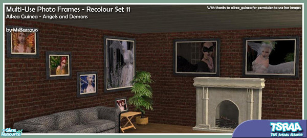 Sims 2 — Multi-Use Photo Frames - Recolour Set 11 by MsBarrows — \'Angels and Demons\' - Thirteen fantasy images by