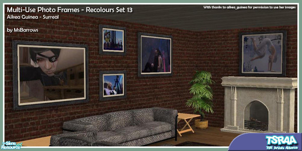 Sims 2 — Multi-Use Photo Frames - Recolour Set 13 by MsBarrows — \'Surreal\' - Seven odd images by aikea_guinea.