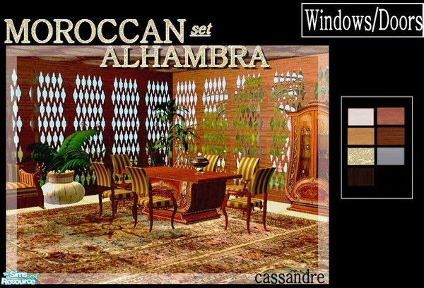 Sims 2 — Moroccan Alhambra Set by kibanahnah — A set of moroccan windows and doors that match every style of house! Since
