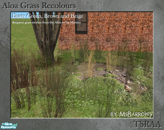 Sims 2 — Aloa Grass Recolours by MsBarrows — I adore Murano\'s Aloa grass for making lots that look overgrown and