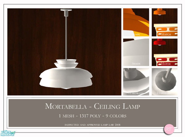 Sims 2 — Mortabella Ceiling Lamp by DOT — Mortabella Ceiling Lamp. 1 MESH Plus Recolors. Sims 2 by DOT of The Sims
