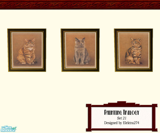 Sims 2 — Painting Trios - Set 21 by elektra274 — Three coordinating paintings for use in your sim homes.