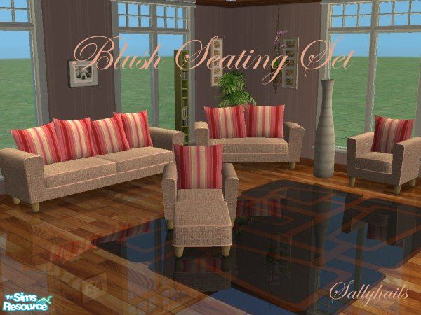 Sims 2 — Blush Seating Set by sallyhails — Recolour of Holysimoly\'s Arizona seating set using texture supplied by