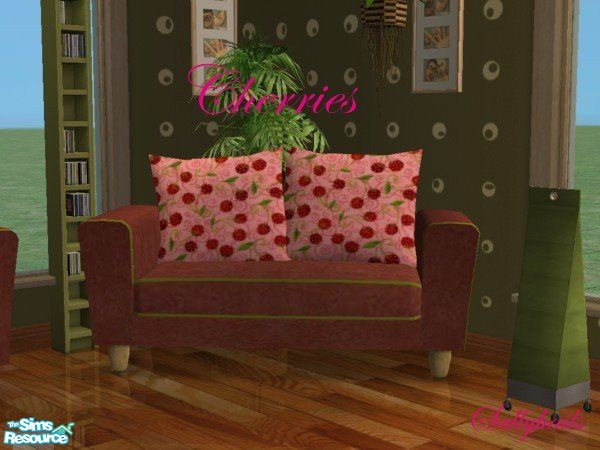Sims 2 — Cherries Seating Set - Loveseat by sallyhails — Recolour of Holysimoly\'s Arizona seating set using texture