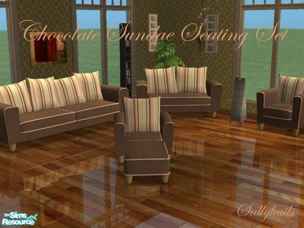 Sims 2 — Chocolate Sundae Seating Set by sallyhails — Recolour of Holysimoly\'s Arizona seating set using texture