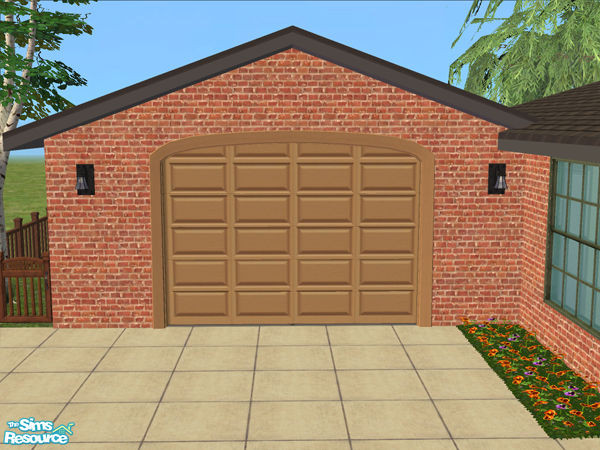 Sims 2 — Arch Frame Garage - Light Wood Panel by Shakeshaft — Part of the Arched Frame Garage Set, set includes the Mesh