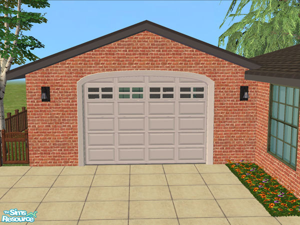 Sims 2 — Arch Frame Garage - White Wood Panel - Glass by Shakeshaft — Part of the Arched Frame Garage Set, set includes