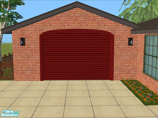 Sims 2 — Arch Frame Garage - Red Metal by Shakeshaft — Part of the Arched Frame Garage Set, set includes the Mesh and