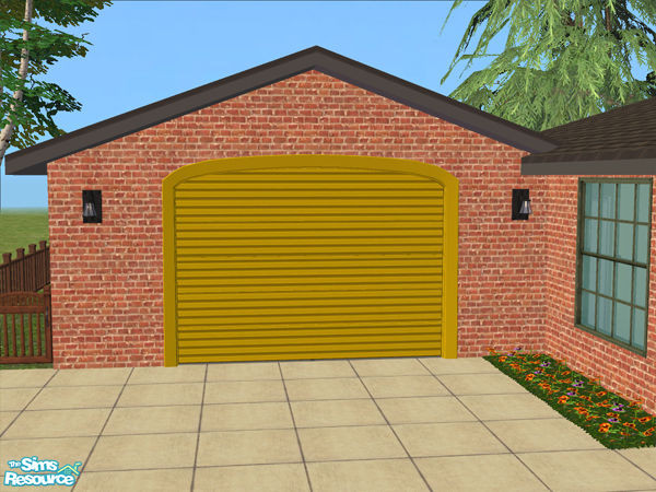 Sims 2 — Arch Frame Garage - Yellow Metal by Shakeshaft — Part of the Arched Frame Garage Set, set includes the Mesh and