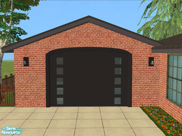 Sims 2 — Arch Frame Garage - Black Modern by Shakeshaft — Part of the Arched Frame Garage Set, set includes the Mesh and