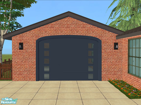 Sims 2 — Arch Frame Garage - Blue Modern by Shakeshaft — Part of the Arched Frame Garage Set, set includes the Mesh and