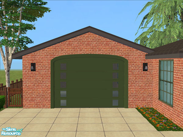 Sims 2 — Arch Frame Garage - Green Modern by Shakeshaft — Part of the Arched Frame Garage Set, set includes the Mesh and