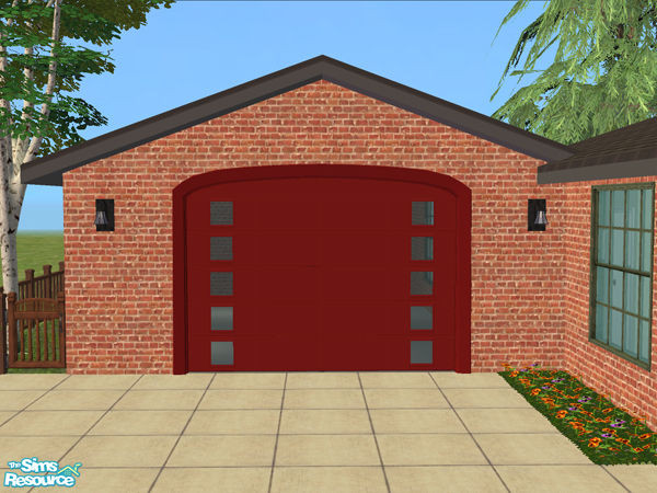 Sims 2 — Arch Frame Garage - Red Modern by Shakeshaft — Part of the Arched Frame Garage Set, set includes the Mesh and
