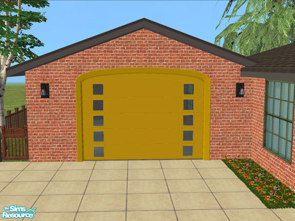 Sims 2 — Arch Frame Garage - Yellow Modern by Shakeshaft — Part of the Arched Frame Garage Set, set includes the Mesh and