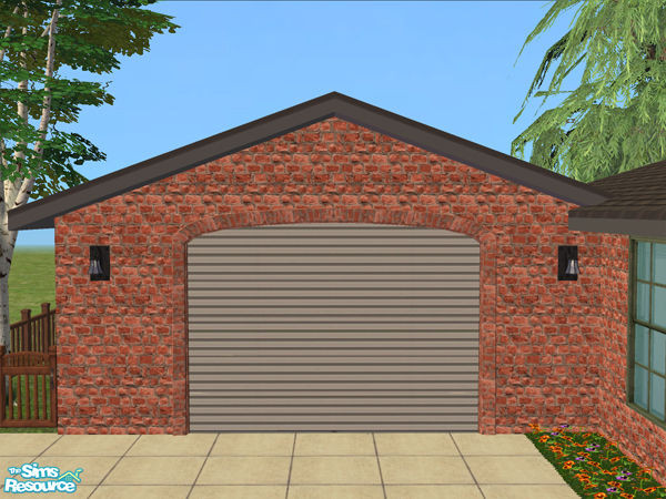 Sims 2 — Arch Frame Garage - Frame Red Rock by Shakeshaft — Part of the Arched Frame Garage Set, set includes the Mesh
