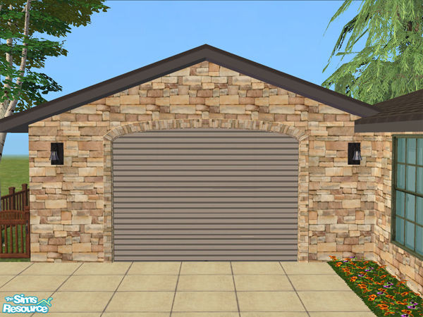 Sims 2 — Arch Frame Garage - Frame Stacked Stone by Shakeshaft — Part of the Arched Frame Garage Set, set includes the