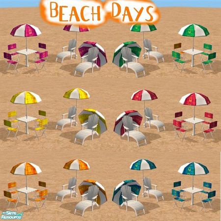 Sims 2 — Beach Days by STP Carly — Day at the beach seating for lounging and eating.