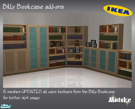 Sims 2 — Billy Bookcase UPDATED by Mutske — Set of 6 empty bookcases with slots, that matches the Billy bookcase that