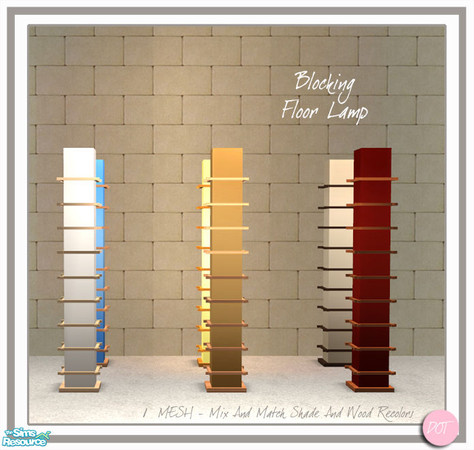 Sims 2 — Blocking Floor Lamp by DOT — Blocking Floor Lamp. 1 Mesh Plus Recolors. Mix And Match Wood And Shade. Sims 2 by