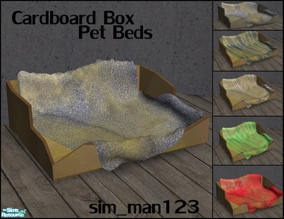 Sims 2 — Pet Box by sim_man123 — Cardboard Box with a dirty blanket for you poor sims\' pets, with recolors. 