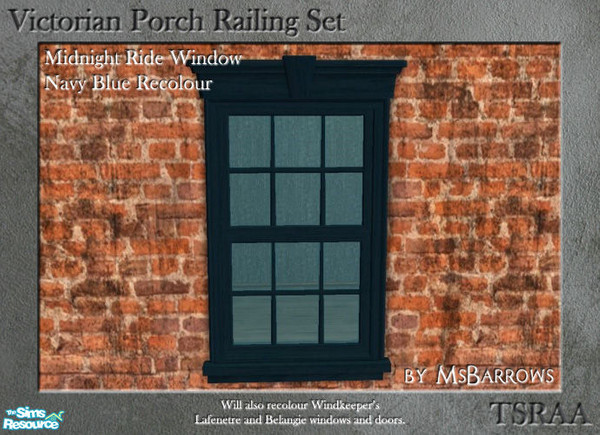 Sims 2 — Midnight Ride Window - Navy Blue by MsBarrows — A navy blue recolour of the Midnight Ride window to match my