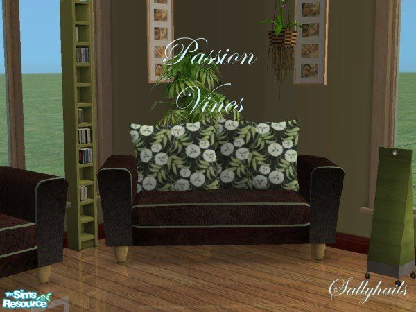 Sims 2 — Passion Vines Seating Set - Loveseat by sallyhails — Recolour of Holysimoly\'s Arizona seating set using texture