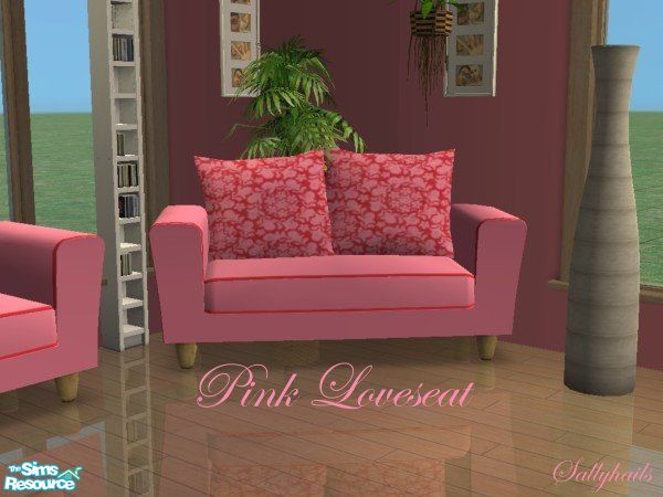 Sims 2 — Pink Seating Set - Loveseat by sallyhails — Recolour of Holysimoly\'s Arizona seating set using texture supplied