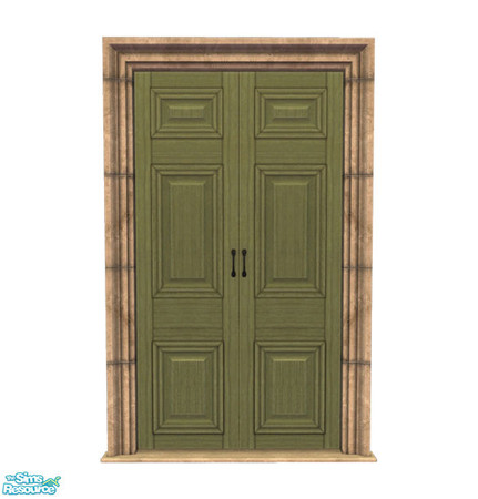 Sims 2 — Rejal Part 5 - Door 03 Sand/Green by Murano — Recolor for the Rejal door 03 series. You need Door 03 BASE for