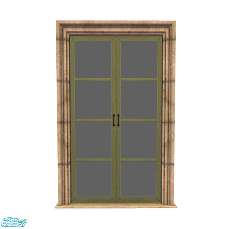 Sims 2 — Rejal Part 5 - Door 01 Sand/Green by Murano — Recolor for the Rejal door 01 series. You need Door 01 BASE for