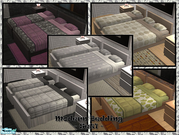Sims 2 — Modern Bedding - Set1 by Donnha — Add some style to your simmies homes with these contemporary beddings.