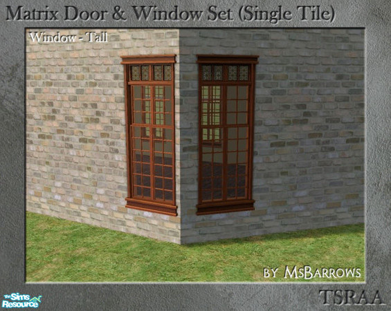 Sims 2 — Matrix Window - Tall Diagonal MESH by MsBarrows — Window created to match my Victorian Porch Railing set. Frame