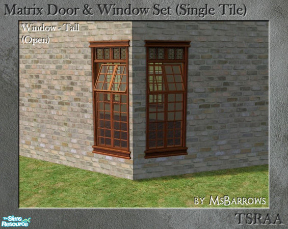 Sims 2 — Matrix Window - Tall Straight Open MESH by MsBarrows — Window created to match my Victorian Porch Railing set.