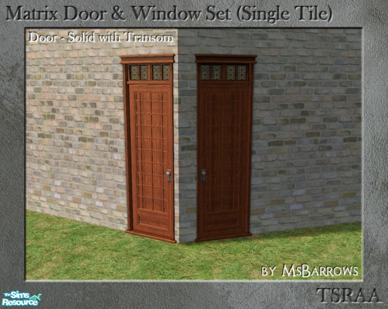 Sims 2 — Matrix Window - Solid Door Diagonal MESH by MsBarrows — Door created to match my Victorian Porch Railing set.