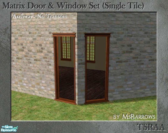 Sims 2 — Matrix Window - Archway Diagonal No Transom MESH by MsBarrows — Door created to match my Victorian Porch Railing