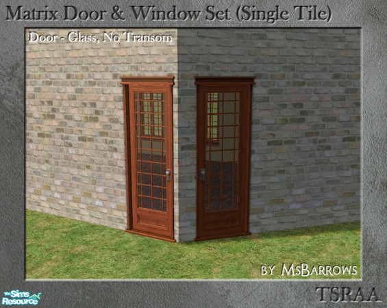 Sims 2 — Matrix Window - Glass Door Diagonal No Transom MESH by MsBarrows — Door created to match my Victorian Porch