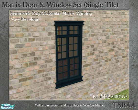 Sims 2 — Matrix Doors & Windows - Navy Blue Recolour by MsBarrows — Recolour of the \'Symmetric Poly-Molecular Matrix