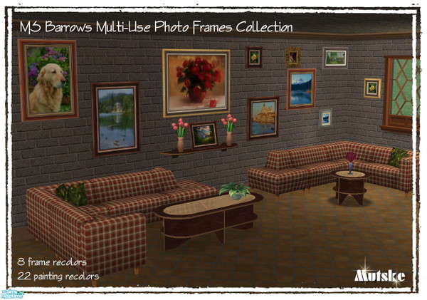 Sims 2 — Multi-Use Photo Frame by Mutske — Set of 22 painting recolors and 8 frame recolors. of the Multi-Use Photo frame