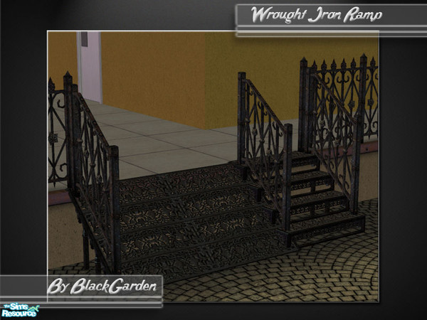 Sims 2 — Maxis Matching Ramp - Wrought Iron by BlackGarden — A matching ramp for the wrought iron modular stairs.