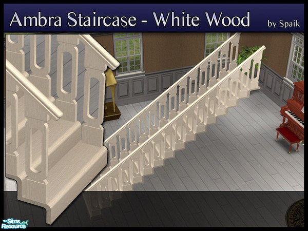Sims 2 — Ambra Staircase White Wood REC by Spaik — Recolour in white wood of my Ambra staircase.