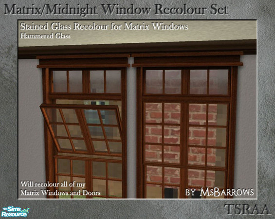 Sims 2 — Matrix Stained Glass Recolour - Hammered Glass by MsBarrows — Recolour of the stained glass for my Matrix window
