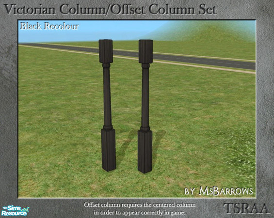 Sims 2 — Victorian Column/Offset Column - Black Recolour by MsBarrows — A recolour for the Victorian column to match the