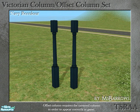 Sims 2 — Victorian Column/Offset Column - Navy Recolour by MsBarrows — A recolour for the Victorian column to match the