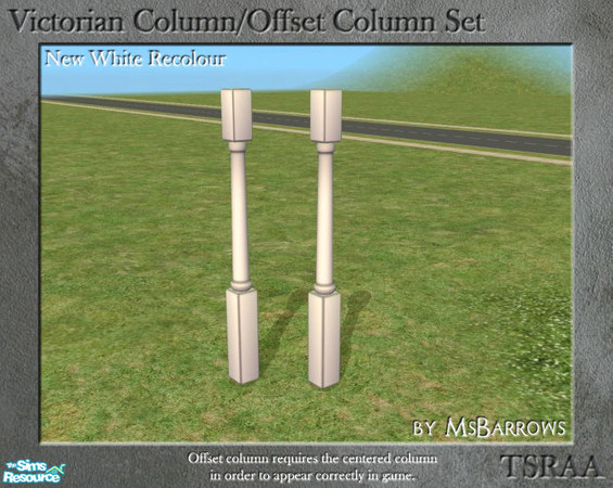 Sims 2 — Victorian Column/Offset Column - New White Recolour by MsBarrows — A recolour for the Victorian column to match