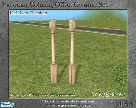 Sims 2 — Victorian Column/Offset Column - Park Lane Recolour by MsBarrows — A recolour for the Victorian column to match